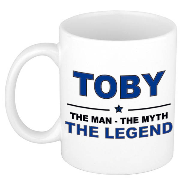 Naam cadeau mok/ beker Toby The man, The myth the legend 300 ml - Naam mokken