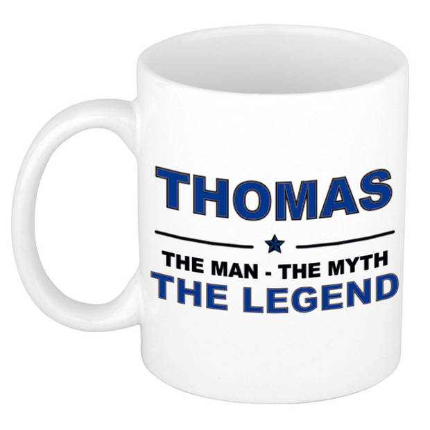 Naam cadeau mok/ beker Thomas The man, The myth the legend 300 ml - Naam mokken