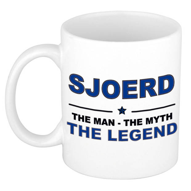 Naam cadeau mok/ beker Sjoerd The man, The myth the legend 300 ml - Naam mokken