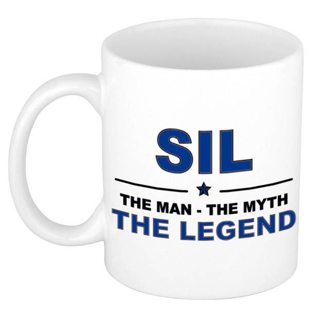 Naam cadeau mok/ beker Sil The man, The myth the legend 300 ml - Naam mokken