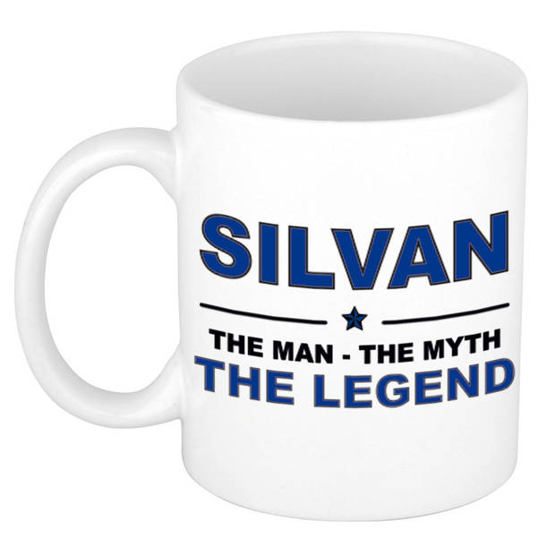 Naam cadeau mok/ beker Silvan The man, The myth the legend 300 ml - Naam mokken