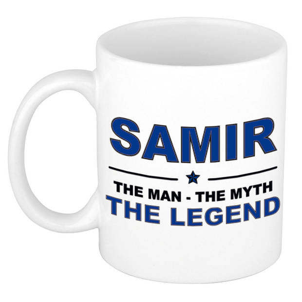 Naam cadeau mok/ beker Samir The man, The myth the legend 300 ml - Naam mokken