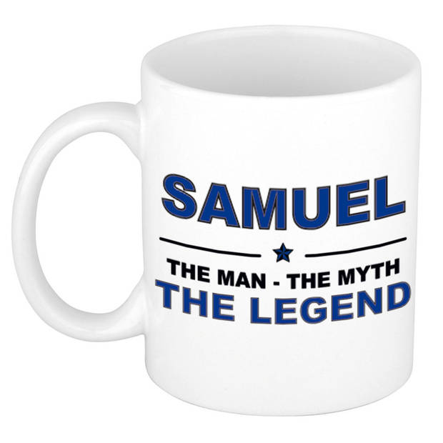 Naam cadeau mok/ beker Samuel The man, The myth the legend 300 ml - Naam mokken