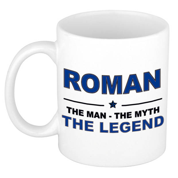 Naam cadeau mok/ beker Roman The man, The myth the legend 300 ml - Naam mokken
