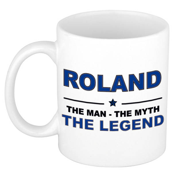 Naam cadeau mok/ beker Roland The man, The myth the legend 300 ml - Naam mokken