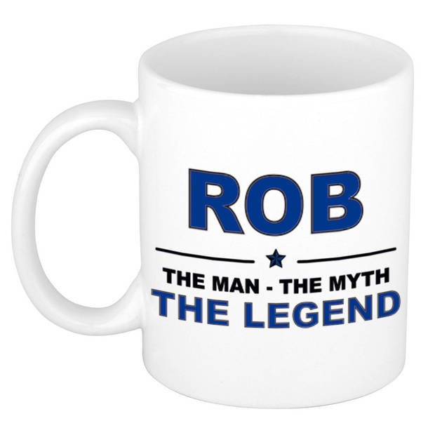 Naam cadeau mok/ beker Rob The man, The myth the legend 300 ml - Naam mokken