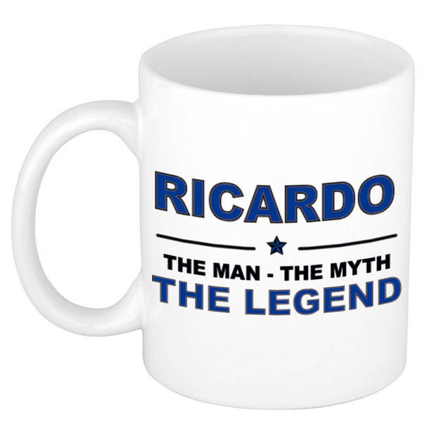 Naam cadeau mok/ beker Ricardo The man, The myth the legend 300 ml - Naam mokken