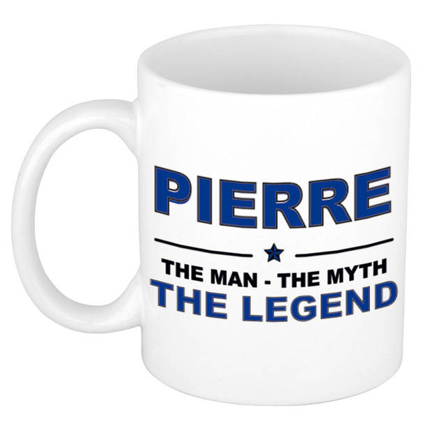 Naam cadeau mok/ beker Pierre The man, The myth the legend 300 ml - Naam mokken