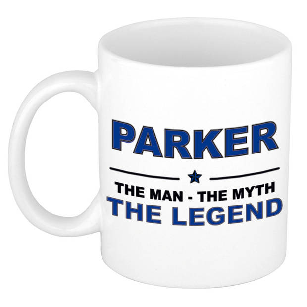 Naam cadeau mok/ beker Parker The man, The myth the legend 300 ml - Naam mokken