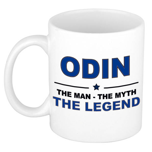 Naam cadeau mok/ beker Odin The man, The myth the legend 300 ml - Naam mokken