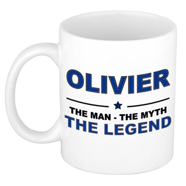 Naam cadeau mok/ beker Olivier The man, The myth the legend 300 ml - Naam mokken