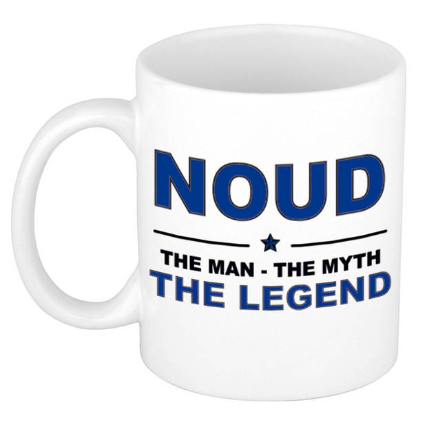 Naam cadeau mok/ beker Noud The man, The myth the legend 300 ml - Naam mokken
