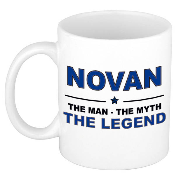 Naam cadeau mok/ beker Novan The man, The myth the legend 300 ml - Naam mokken
