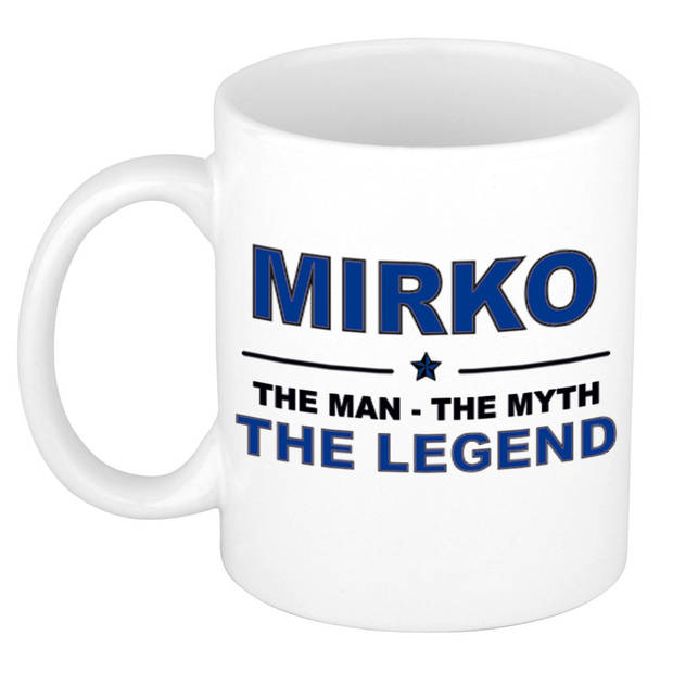 Naam cadeau mok/ beker Mirko The man, The myth the legend 300 ml - Naam mokken