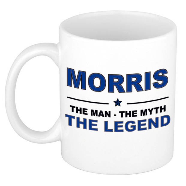 Naam cadeau mok/ beker Morris The man, The myth the legend 300 ml - Naam mokken