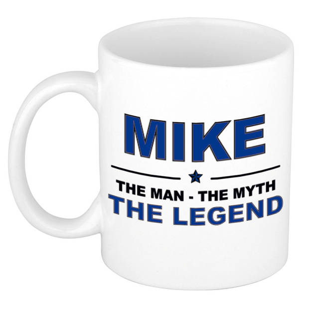 Naam cadeau mok/ beker Mike The man, The myth the legend 300 ml - Naam mokken