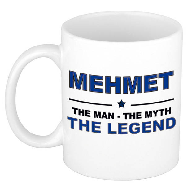 Naam cadeau mok/ beker Mehmet The man, The myth the legend 300 ml - Naam mokken
