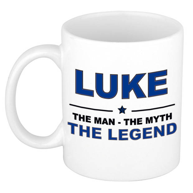 Naam cadeau mok/ beker Luke The man, The myth the legend 300 ml - Naam mokken