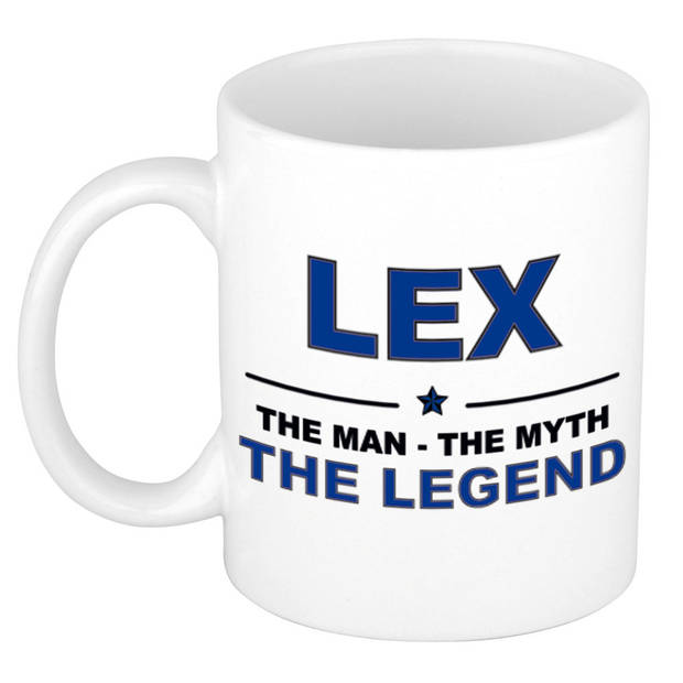 Naam cadeau mok/ beker Lex The man, The myth the legend 300 ml - Naam mokken