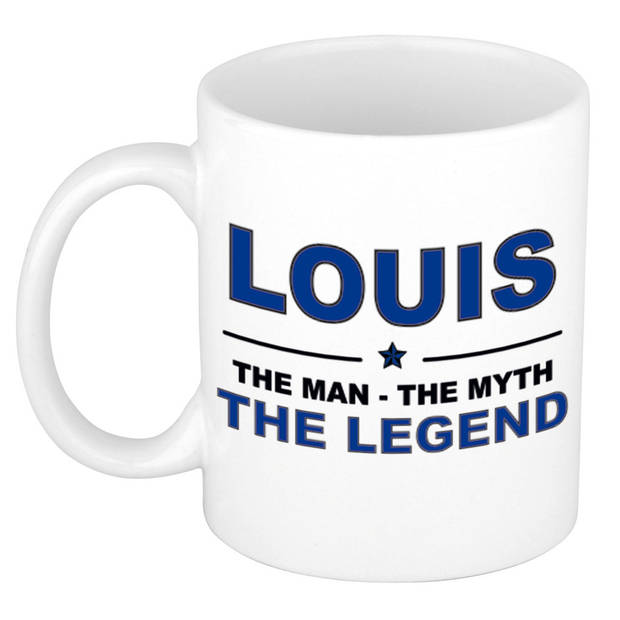 Naam cadeau mok/ beker Louis The man, The myth the legend 300 ml - Naam mokken
