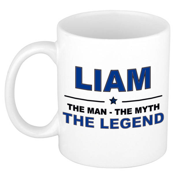 Naam cadeau mok/ beker Liam The man, The myth the legend 300 ml - Naam mokken