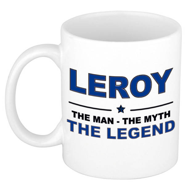 Naam cadeau mok/ beker Leroy The man, The myth the legend 300 ml - Naam mokken