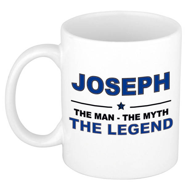 Naam cadeau mok/ beker Joseph The man, The myth the legend 300 ml - Naam mokken