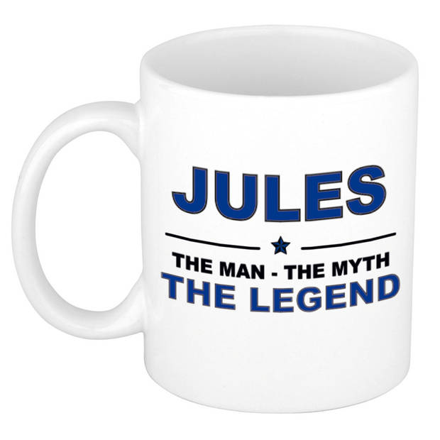 Naam cadeau mok/ beker Jules The man, The myth the legend 300 ml - Naam mokken
