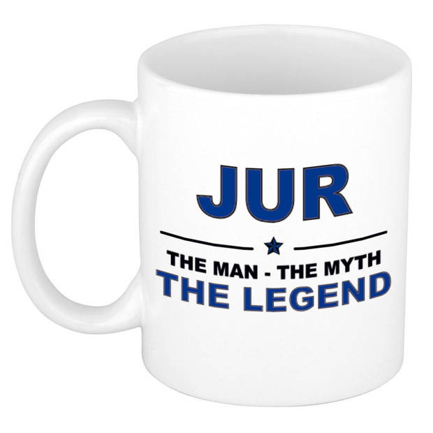 Naam cadeau mok/ beker Jur The man, The myth the legend 300 ml - Naam mokken