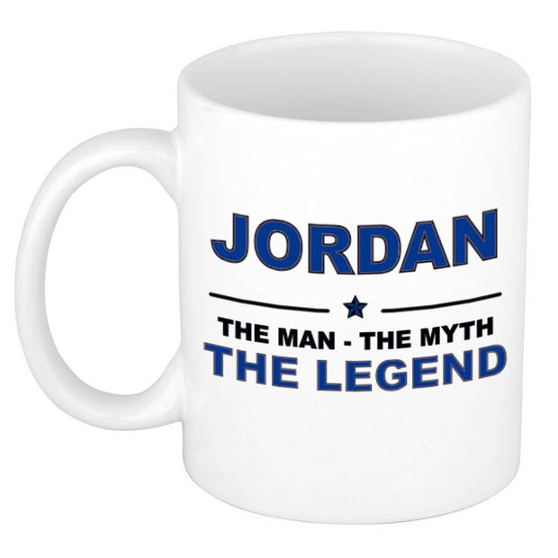 Naam cadeau mok/ beker Jordan The man, The myth the legend 300 ml - Naam mokken