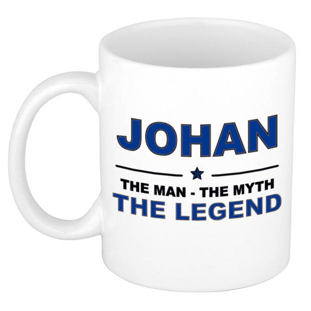 Naam cadeau mok/ beker Johan The man, The myth the legend 300 ml - Naam mokken