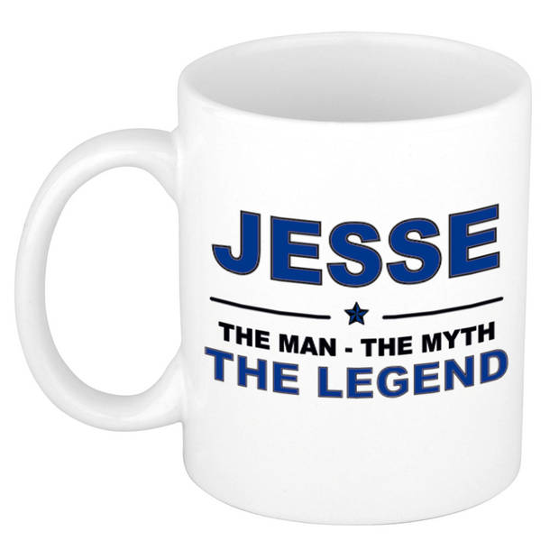 Naam cadeau mok/ beker Jesse The man, The myth the legend 300 ml - Naam mokken