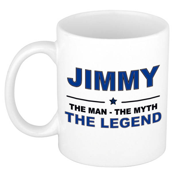 Naam cadeau mok/ beker Jimmy The man, The myth the legend 300 ml - Naam mokken