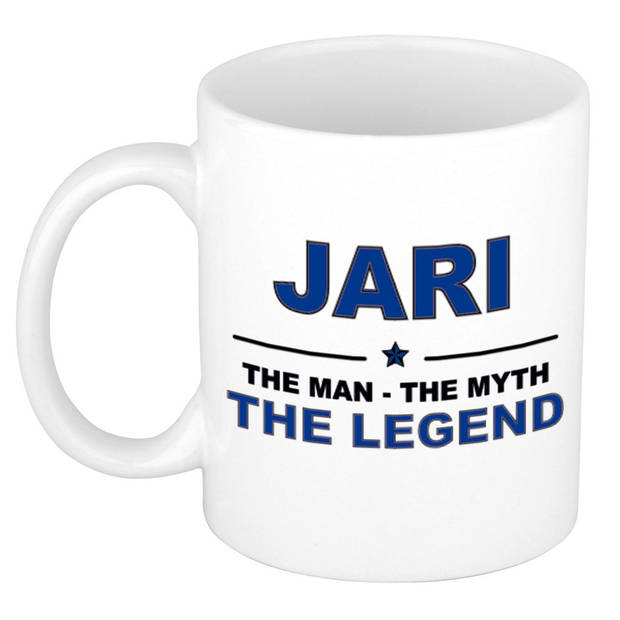 Naam cadeau mok/ beker Jari The man, The myth the legend 300 ml - Naam mokken
