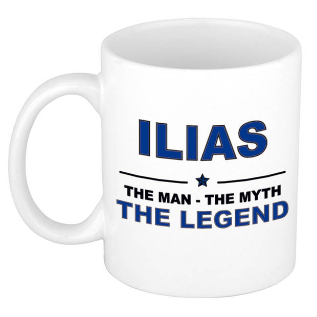 Naam cadeau mok/ beker Ilias The man, The myth the legend 300 ml - Naam mokken