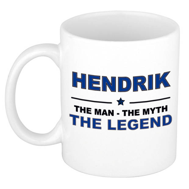 Naam cadeau mok/ beker Hendrik The man, The myth the legend 300 ml - Naam mokken