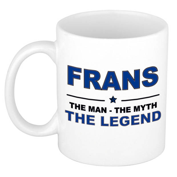 Naam cadeau mok/ beker Frans The man, The myth the legend 300 ml - Naam mokken