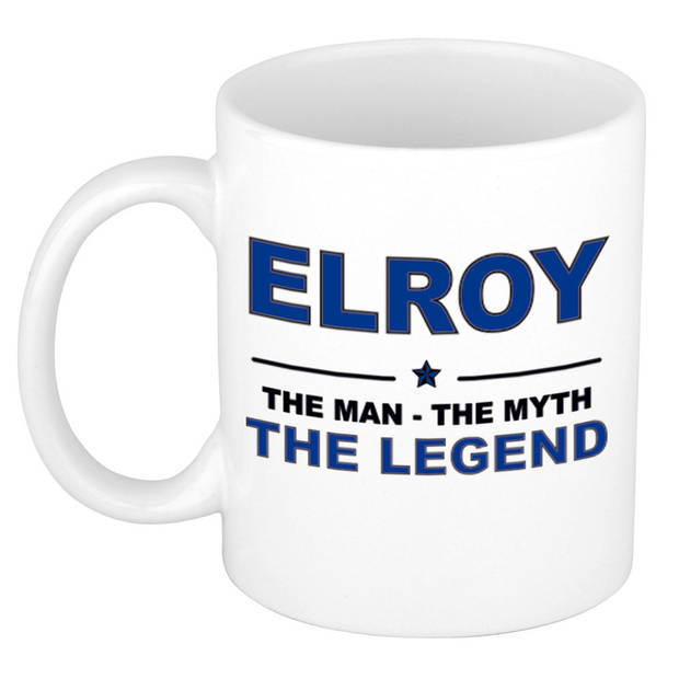 Naam cadeau mok/ beker Elroy The man, The myth the legend 300 ml - Naam mokken