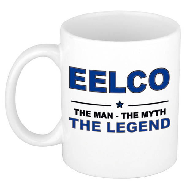 Naam cadeau mok/ beker Eelco The man, The myth the legend 300 ml - Naam mokken
