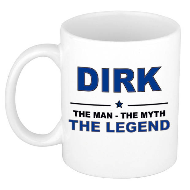 Naam cadeau mok/ beker Dirk The man, The myth the legend 300 ml - Naam mokken