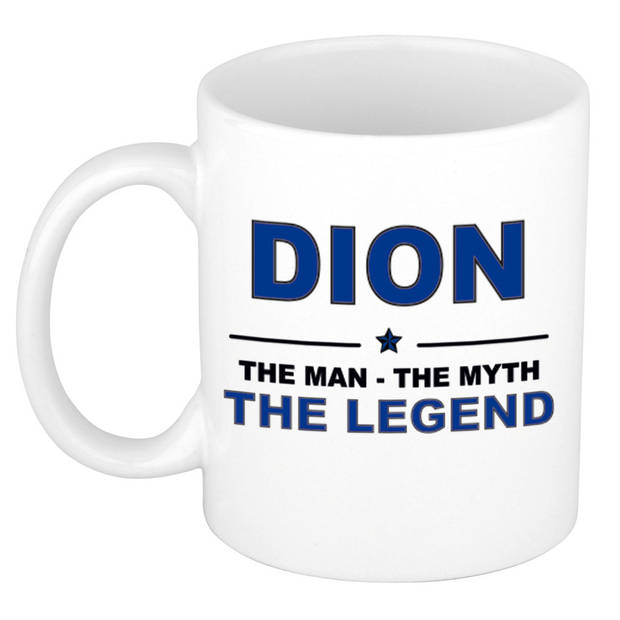 Naam cadeau mok/ beker Dion The man, The myth the legend 300 ml - Naam mokken