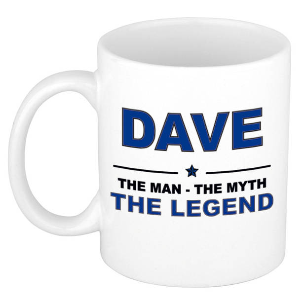 Naam cadeau mok/ beker Dave The man, The myth the legend 300 ml - Naam mokken