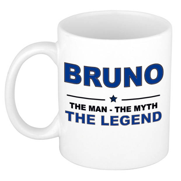 Naam cadeau mok/ beker Bruno The man, The myth the legend 300 ml - Naam mokken