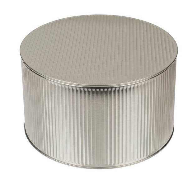 Opslagbox met deksel zilver metaal 17 x 10.3 cm - Voorraadblikken