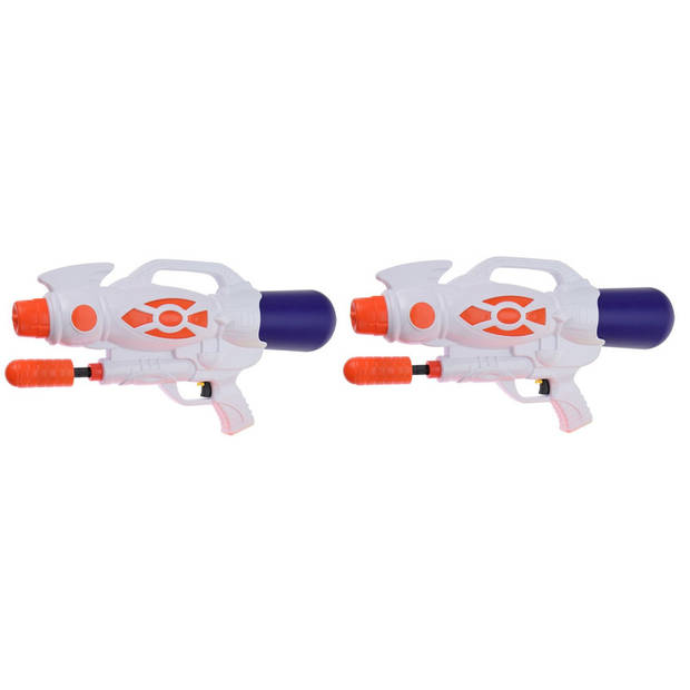 2x Waterpistolen/waterpistool oranje van 47 cm kinderspeelgoed - Waterpistolen