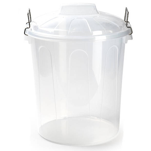 Kunststof afvalemmers/vuilnisemmers transparant 21 liter met deksel - Prullenbakken