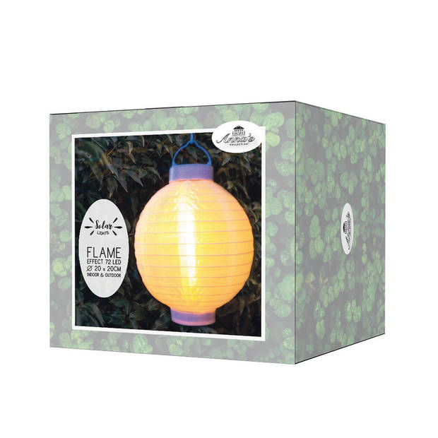 6x stuks solar buitenlampion / buitenlampionnen wit met realistisch vlameffect 20 cm - Lampionnen