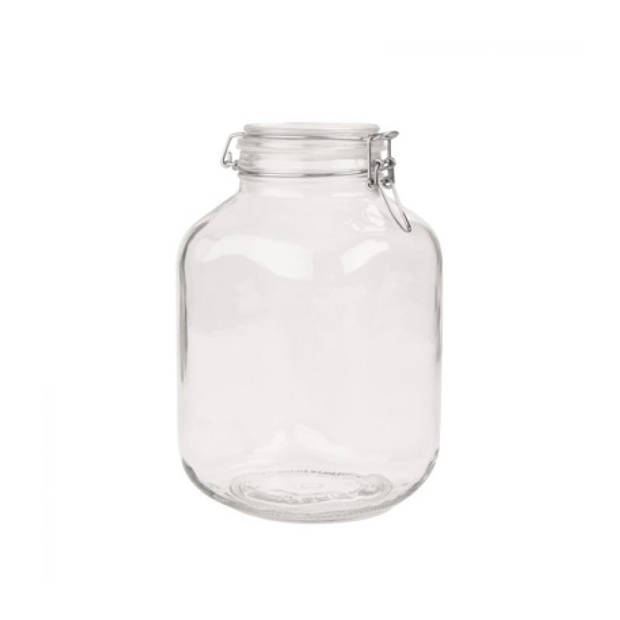 1x Glazen confituren pot/weckpotten 4250 ml/4,2 liter met beugelsluiting en rubberen ring - Weckpotten