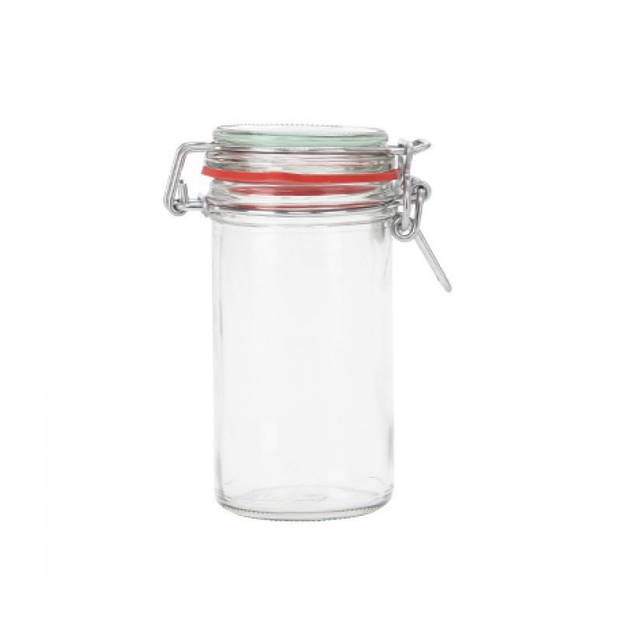 1x Glazen confituren pot/weckpotten 250 ml/0,25 liter met beugelsluiting en rubberen ring - Weckpotten