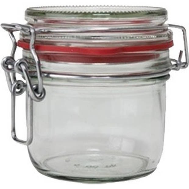 1x Glazen confituren pot/weckpot 200 ml met beugelsluiting en rubberen ring - Weckpotten
